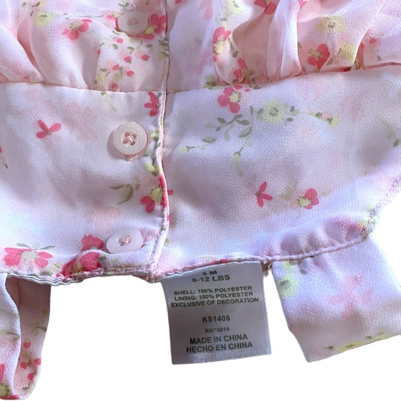 FAO 3 Month Girls Pink Floral Spring Summer Dress Jumper - Picture 6 of 6